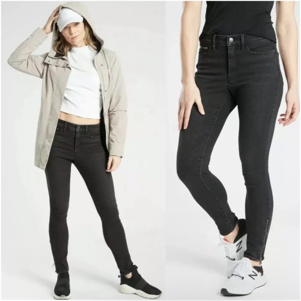 Athleta Sculptek Ultra Skinny Zip Jean Carbon Wash